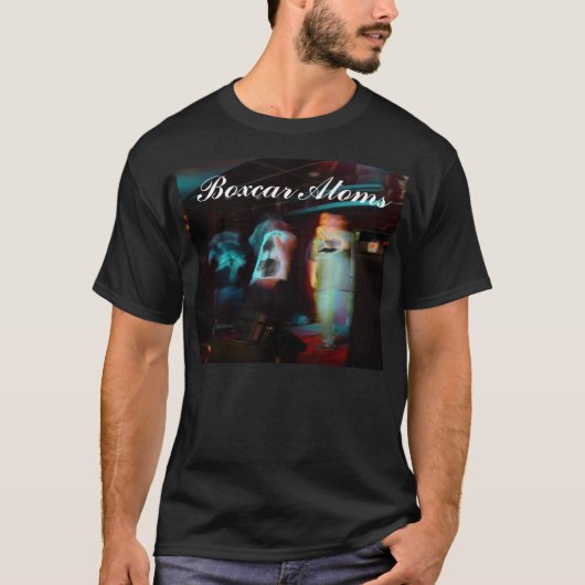 T-shirt Chemise d'exposition de noir d'atomes de wagon (Devant)