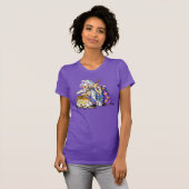 T-shirt Chemise d'Halloween à manches courtes violet avec  (Devant entier)