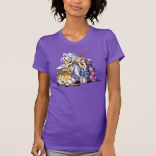 T-shirt Chemise d'Halloween à manches courtes violet avec
