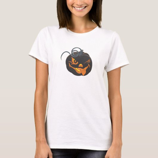 T-shirt Chemise d'Halloween Citrouille noir eerie (Devant)