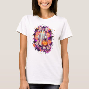 T-shirt Chemise d'Halloween du Citrouille fantôme mignon B