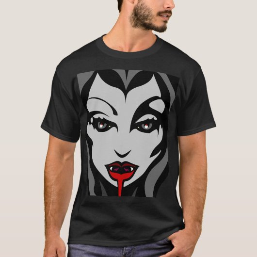T-shirt Chemise d'Halloween Éffrayant Vampire Unisex Chemi (Devant)