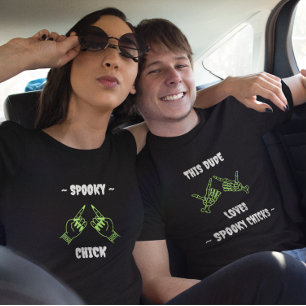 T-shirt Chemise d'Halloween éffrayante à assortir de pouss