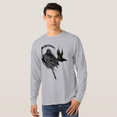 T-shirt Chemise d'Halloween Éffrayante Grim Reaper Castle (Devant entier)