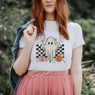 T-shirt Chemise d'Halloween Ghost Retro Super pour femmes