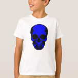 T-shirt Chemise d'Halloween pour enfants - Crâne bleu<br><div class="desc">Célébrez le All Hallow's Eve en style avec cette chemise éffrayante audacieuse ! Consultez les autres produits IkonTroll sur le lien de magasin ci-dessous,  et profitez de votre achat!</div>