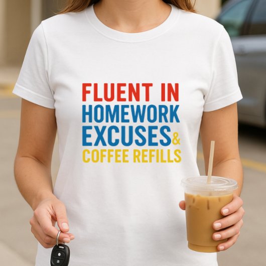 T-shirt Chemise D'Humour Parent ; Excuses De Fun Homework