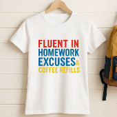 T-shirt Chemise D'Humour Parent ; Excuses De Fun Homework