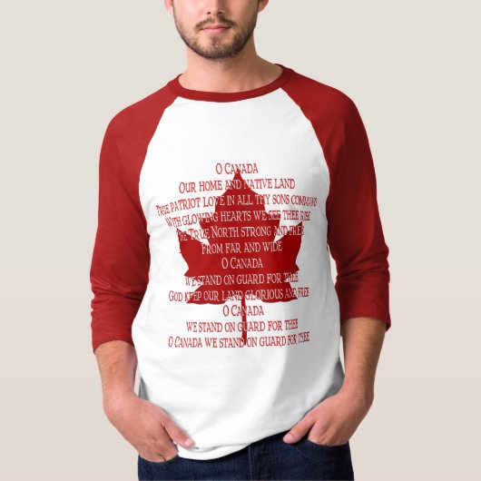 T-shirt Chemise d'Hymne Canada Souvenir Chemises Canada Ca (Devant)