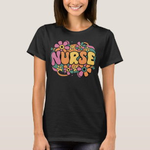 T-shirt Chemise d'infirmière florale - Vintage RN Tee