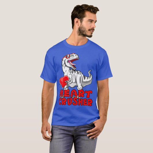 T-shirt Chemise Dinosaure Valentines Jour Coeur Croiseur T (Devant entier)
