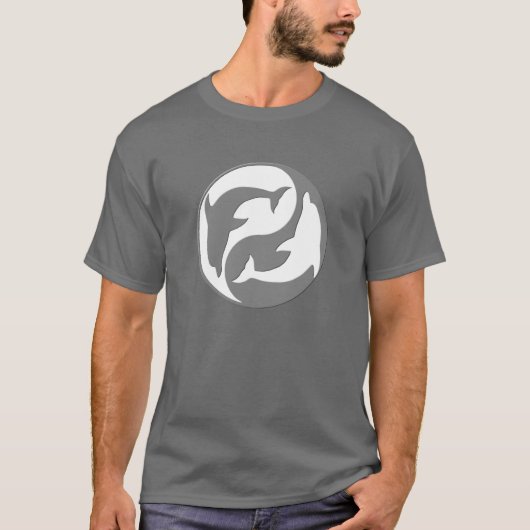 T-shirt Chemise Dolphins Yang Gris Et Blanc (Devant)