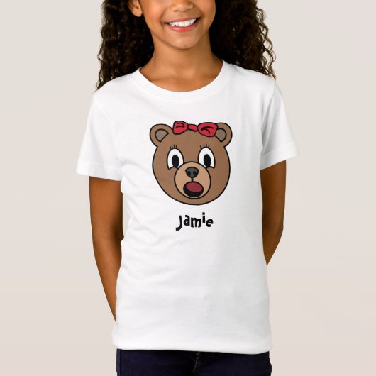 T-Shirt Chemise d'ours de fille (Devant)