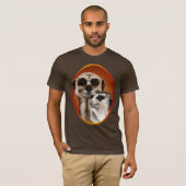 T-shirt Chemise d'ovale de deux Meerkat (Devant entier)