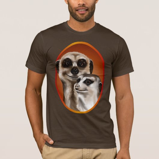 T-shirt Chemise d'ovale de deux Meerkat (Devant)