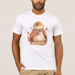 T-shirt Chemise Dragon Barbu Dans Une Couverture, Citrouil