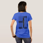 T-shirt Chemise Drapeau Américaine Kayak (Dos entier)