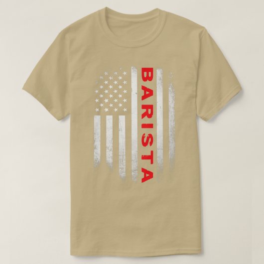 T-shirt Chemise Drapeau Barista US (Design devant)