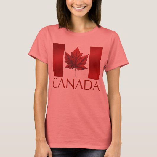 T-shirt Chemise Drapeau Canada Plus Taille Canada Baseball (Devant)