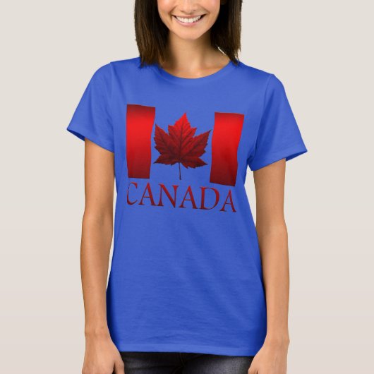 T-shirt Chemise Drapeau Canada Plus Taille Canada Baseball (Devant)