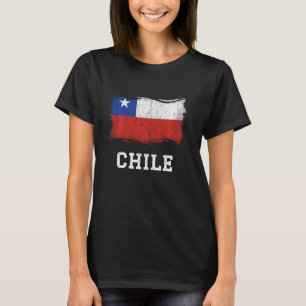 T-shirt Chemise Drapeau Chilienne Vintage Carte Grunge Chi