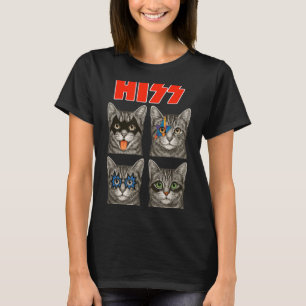 T-shirt Chemise drôle Chat Rétro Rock Musique Concert