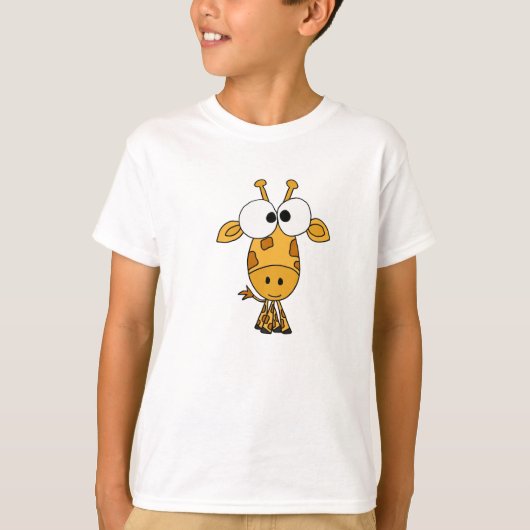 T-shirt Chemise drôle de bande dessinée de girafe (Devant)