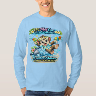 T-shirt Chemise drôle de bataille d'eau Pi Mai Lao Trouble