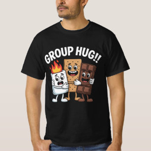T-shirt Chemise drôle de câlin de groupe de feux de camp S