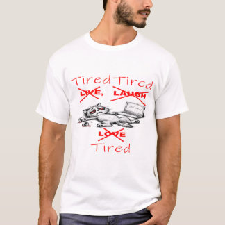 T-shirt chemise drôle de chat, tee-shirt de chat fatigué,