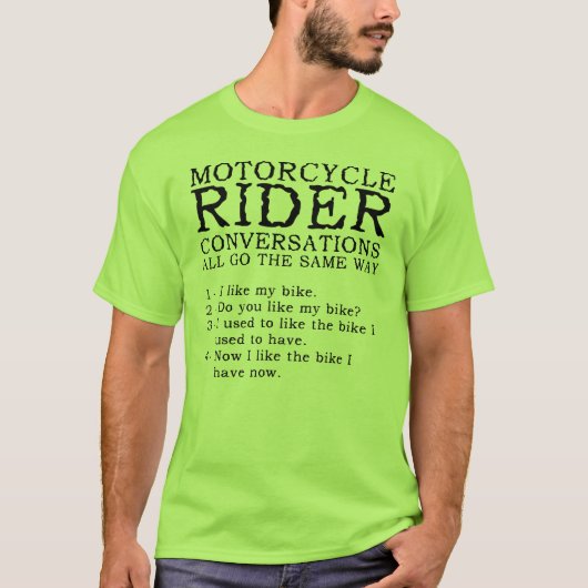 T-shirt Chemise drôle de conversations de moto (Devant)
