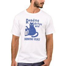Chemise drôle de lecture de notes et de boisson au
