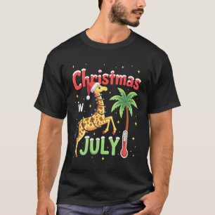 T-shirt Chemise drôle de Noël en juillet Santa Giraffe Pal