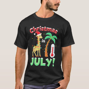 T-shirt Chemise drôle de Noël en juillet Santa Giraffe Pal