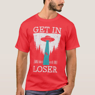 T-shirt Chemise drôle d'enlèvement d'ovni Alien « Get in L