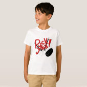 T-shirt Chemise drôle d'hockey d'enfants (Devant entier)
