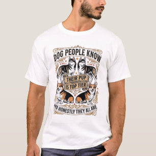 T-shirt Chemise drôle pour amateur de chien avec débat vin