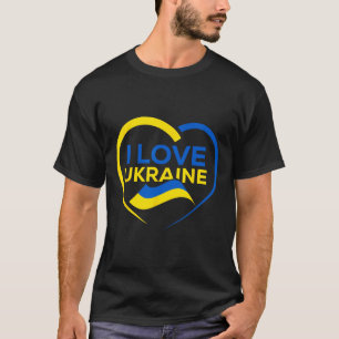 T-shirt Chemise du drapeau ukrainien de soutien Je t'aime