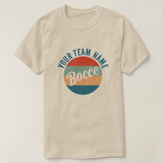 T-shirt Chemise du nom de l'équipe Bocce avec rayures rétr (Design devant)