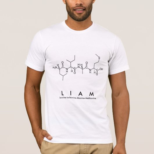 T-shirt Chemise du nom du peptide de Liam (Devant)