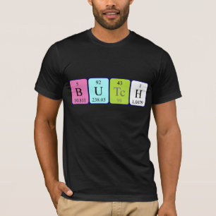 T-shirt Chemise du nom périodique du bouton