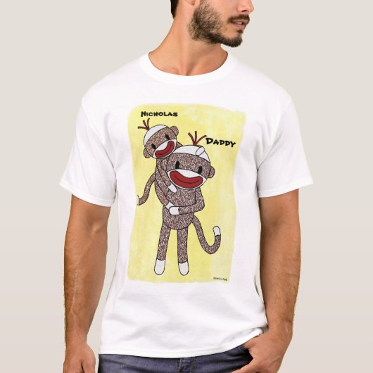 T-shirt Chemise du papa 01 de singe de chaussette (Devant)