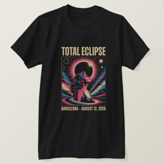 T-shirt Chemise Eclipse Solaire Barcelone 2026 (Design devant)