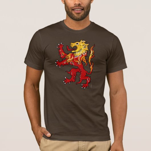 T-shirt Chemise effrénée de lion ardent (foncée) (Devant)