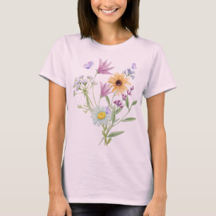 T-shirt Chemise Élégance Florale – Fleurs Douces Pastel