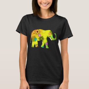 T-shirt Chemise élégante et artistique à motif d'éléphant 