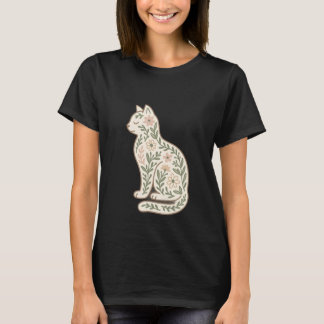 T-shirt Chemise en Chat Floral - Pastel Botanique Kitty Si