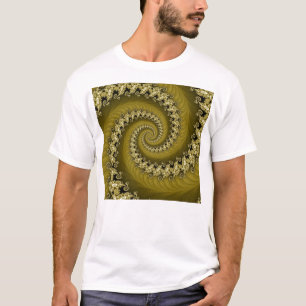 T-shirt Chemise en spirale jaune de fractale double
