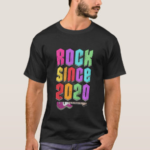 T-shirt Chemise Enfants Rockin Depuis 2020 Thème Guitare 3