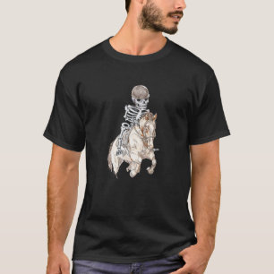 T-shirt Chemise Equestre Cheval Skeleton Racing Halloween 
